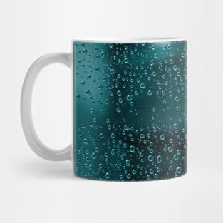 Shimmering drops of water on a sheet of glass Mug